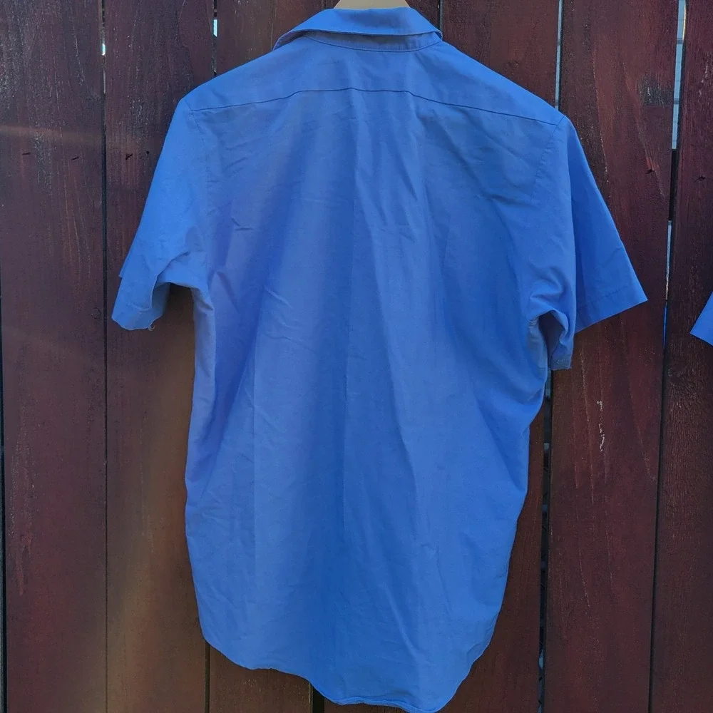 VTG 80s/90s Red Kap Image Plus Light Blue Work Shirt Set of 2 Made in USA Sz 16